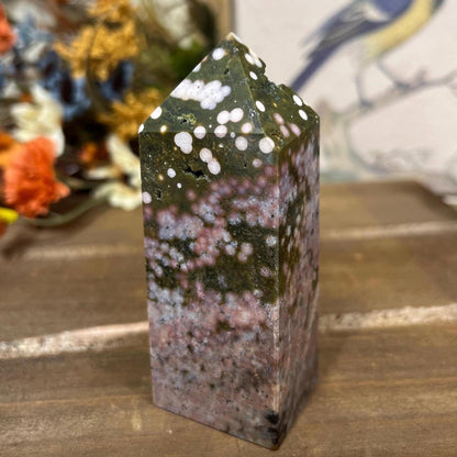 High Quality Orbicular Sea Jasper Tower | Colorful Sea Jasper