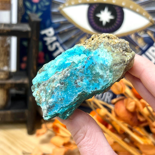 Sparkly Druzy Blue Chrysocolla Specimen | Congo Minerals | Druzy Chrysocolla Malachite