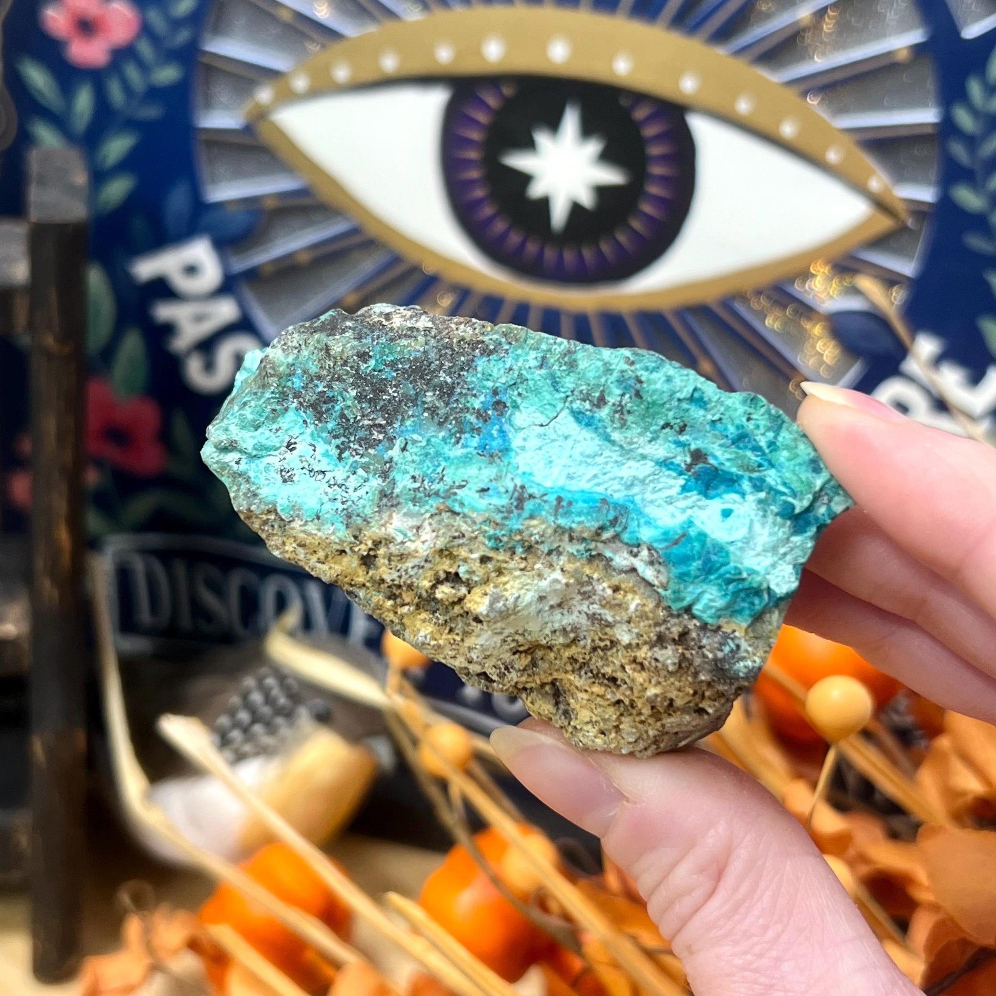 Sparkly Druzy Blue Chrysocolla Specimen | Congo Minerals | Druzy Chrysocolla Malachite