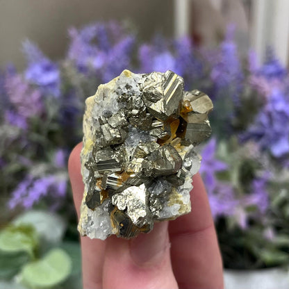 Pyrite on Quartz Cluster | Natural Pyrite