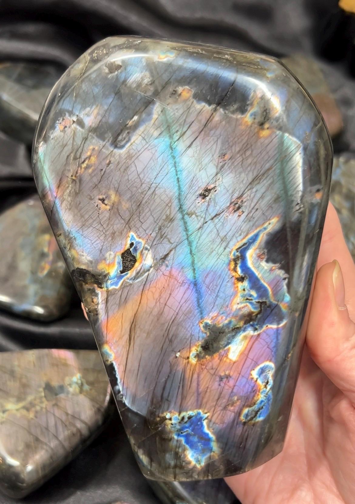 High Quality Large Purple Labradorite Freeform | Silver Labradorite | Rainbow Labradorite | Mermaid Lab