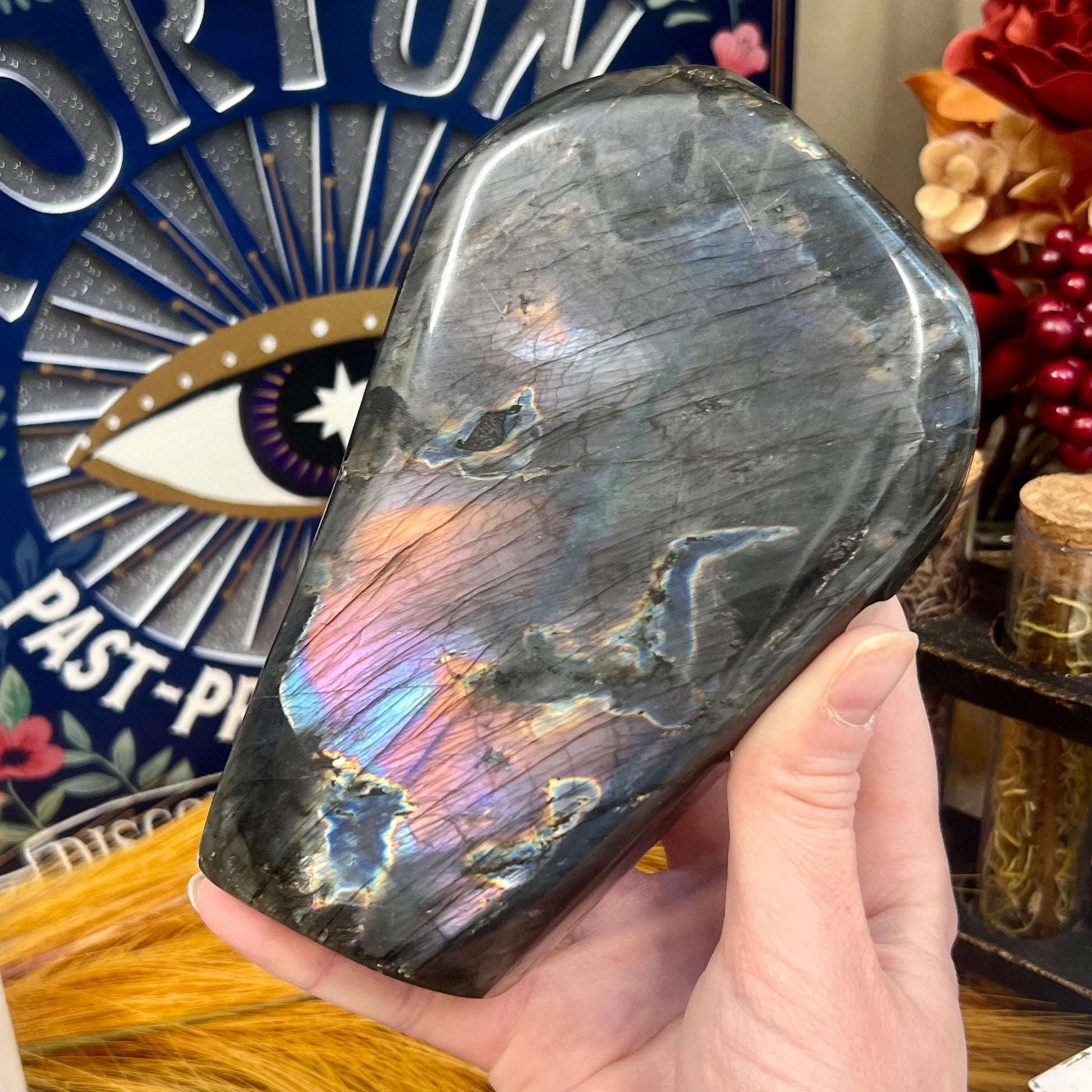 High Quality Large Purple Labradorite Freeform | Silver Labradorite | Rainbow Labradorite | Mermaid Lab