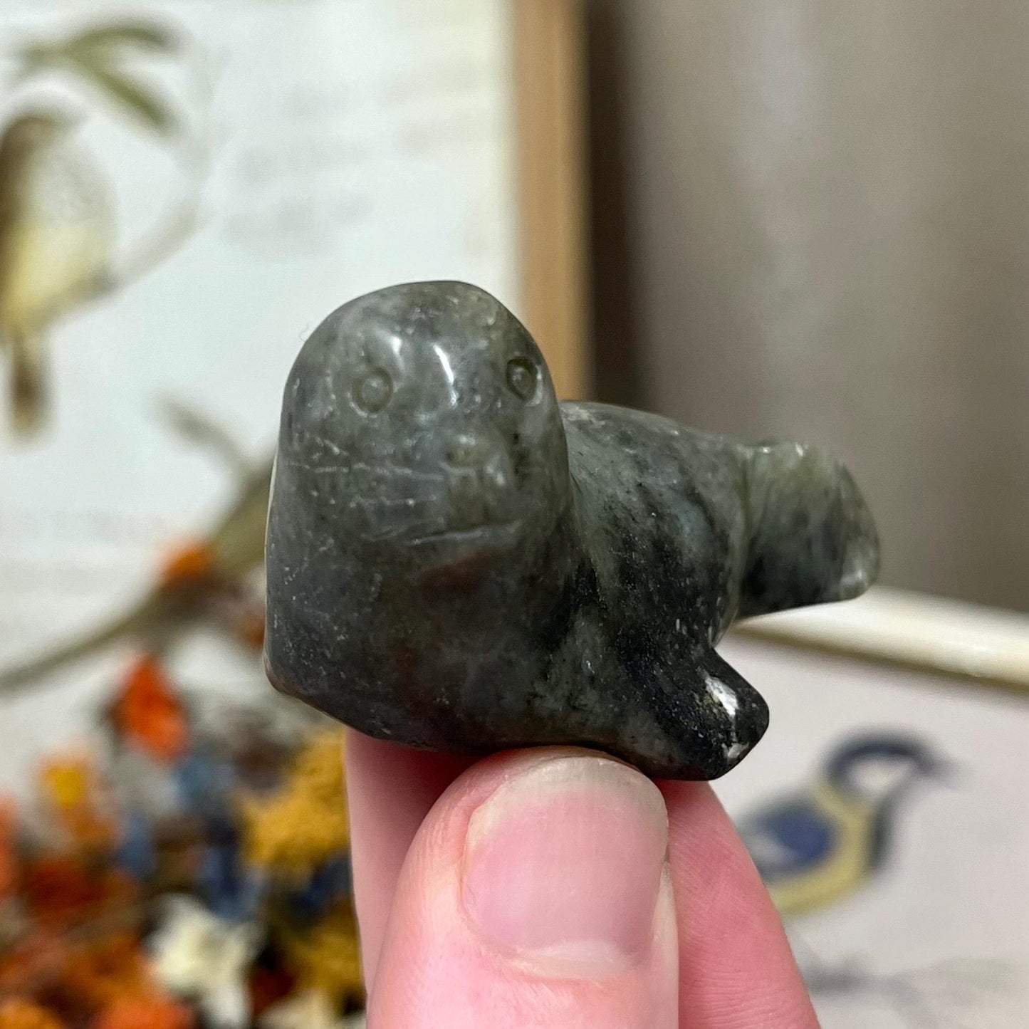 Labradorite Seal Carving | Crystal Seal | Animal Crystal