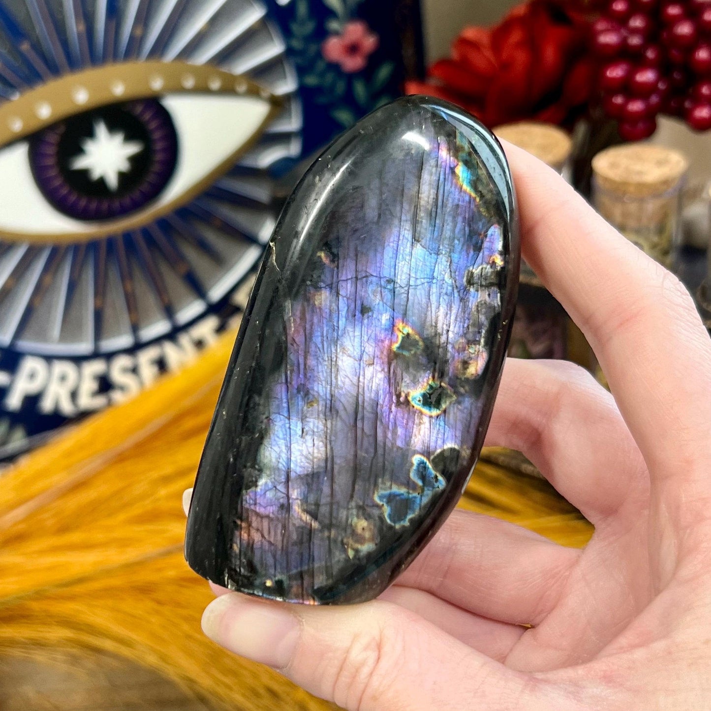 Small High Quality Purple and Silver Labradorite Freeform