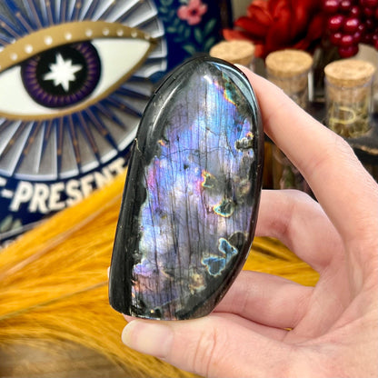 Small High Quality Purple and Silver Labradorite Freeform