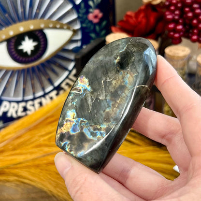 Small High Quality Purple and Silver Labradorite Freeform