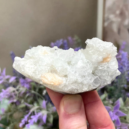 Apophyllite Cluster with Peach Stilbite | Zeolite Specimen | Peach Stilbite