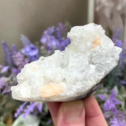 Apophyllite Cluster with Peach Stilbite | Zeolite Specimen | Peach Stilbite