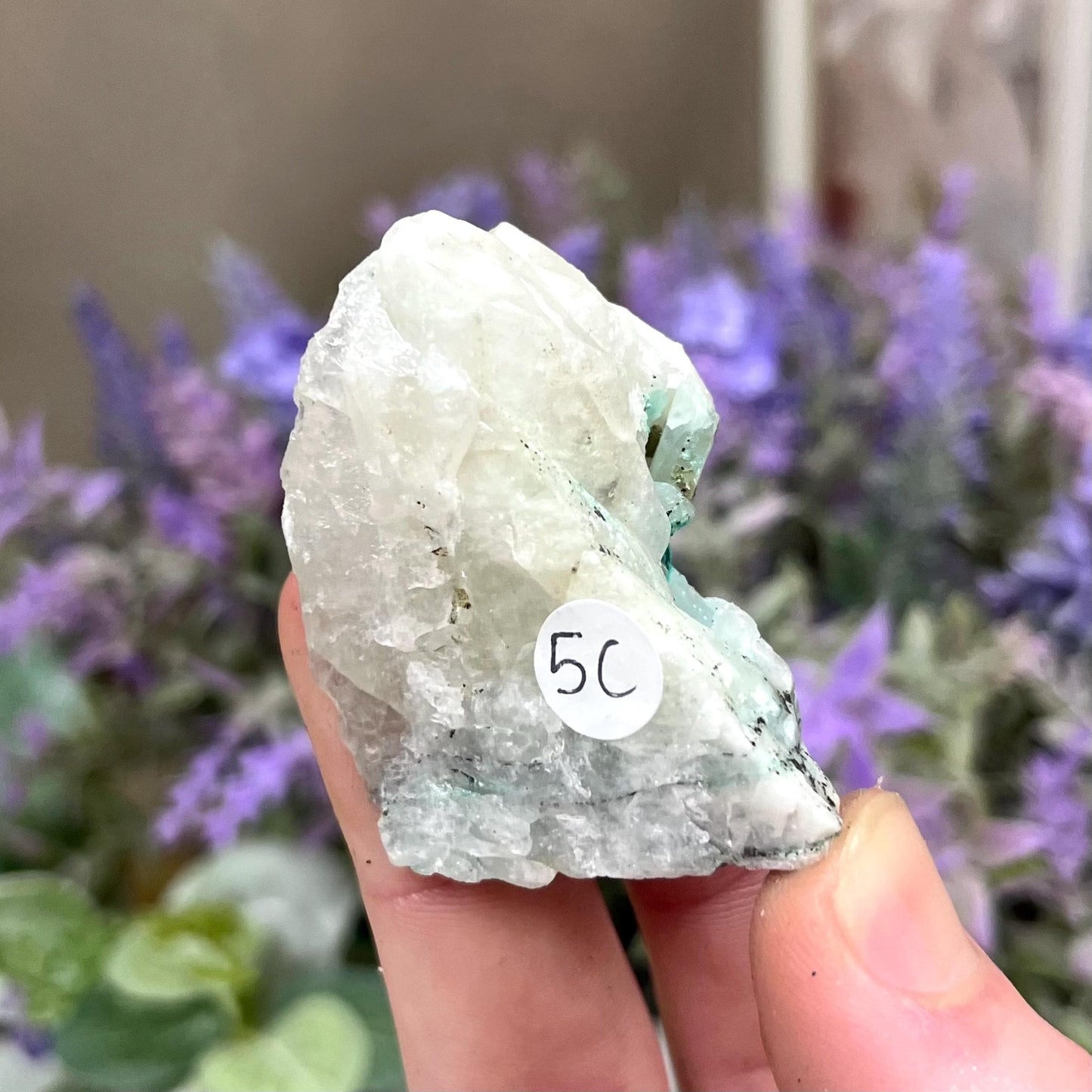 Raw Chrysocolla in Quartz Chunk from Peru