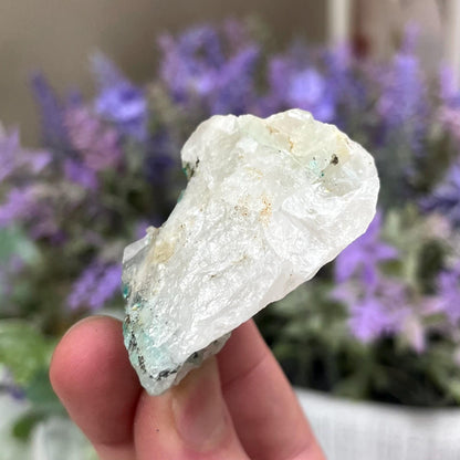 Raw Chrysocolla in Quartz Chunk from Peru