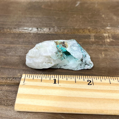 Raw Chrysocolla in Quartz Chunk from Peru