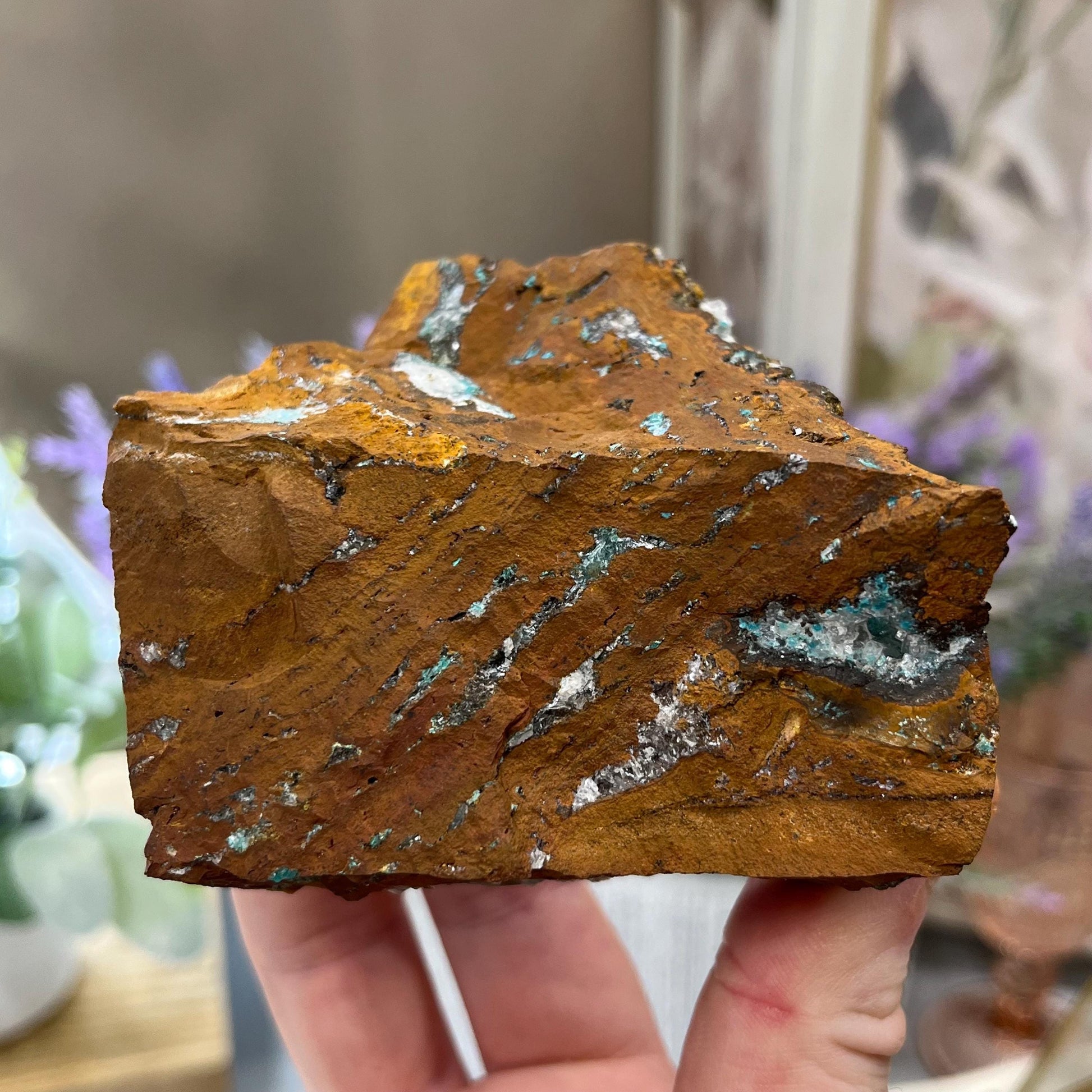 Large Rosasite with Calcite from La Ojuela Mine, Mexico