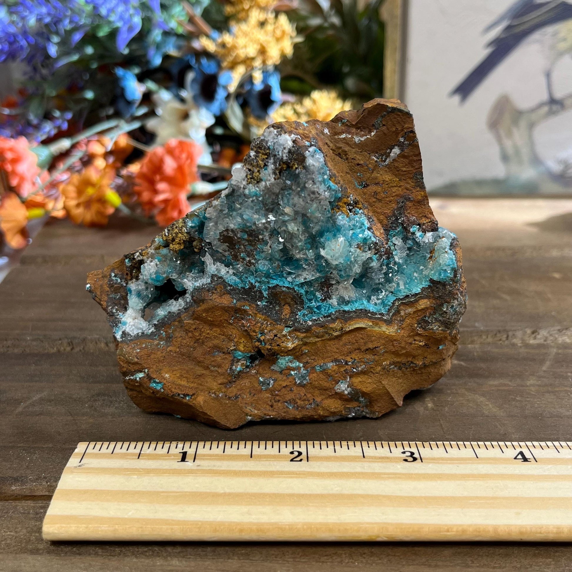 Large Rosasite with Calcite from La Ojuela Mine, Mexico