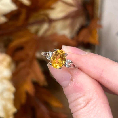 Gem Grade Citrine Ring | Adjustable Crystal Ring | Heat Treated Amethyst