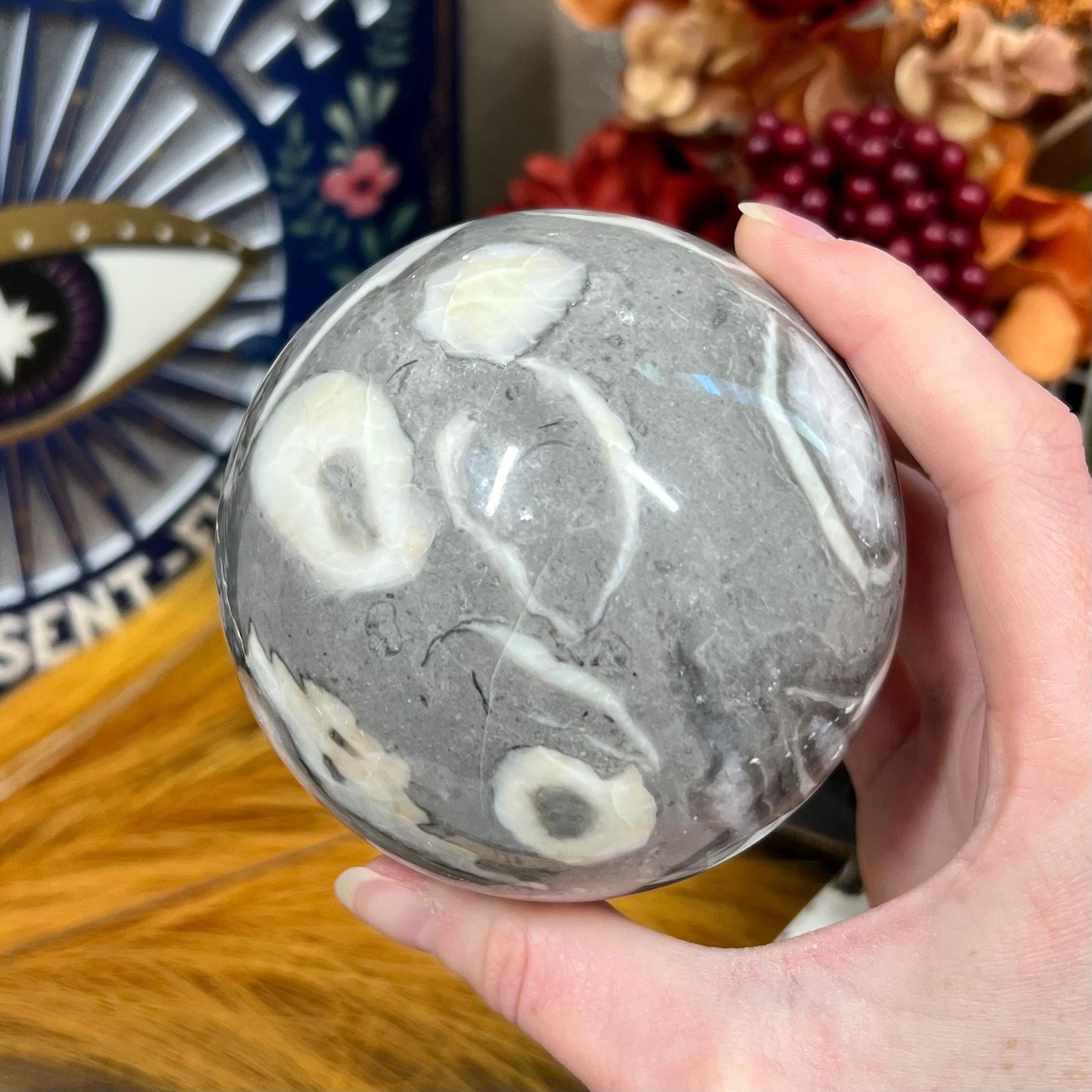 Large Shell Jasper Sphere | Thousand Eye Jasper