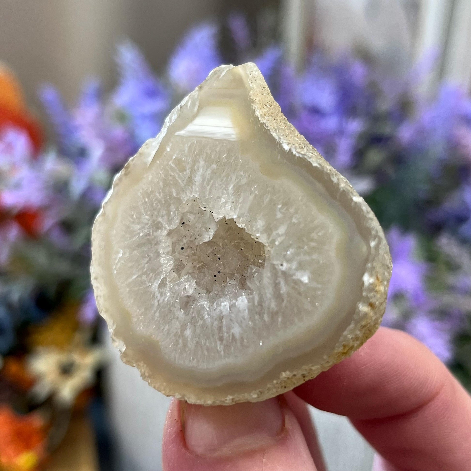 Small Druzy Geode | Polished Agate Geode with Quartz Druzy