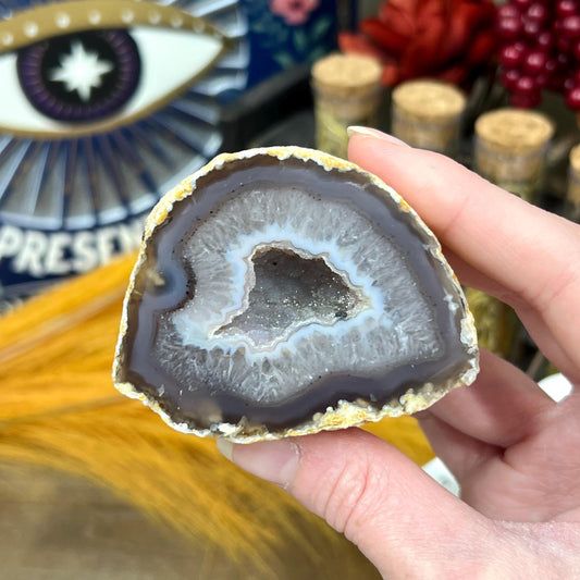 Druzy Geode | Polished Agate Geode with Sugar Druzy