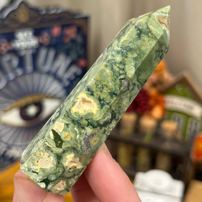 Rainforest Rhyolite Tower | Rainforest Jasper - IMPERFECT TIP