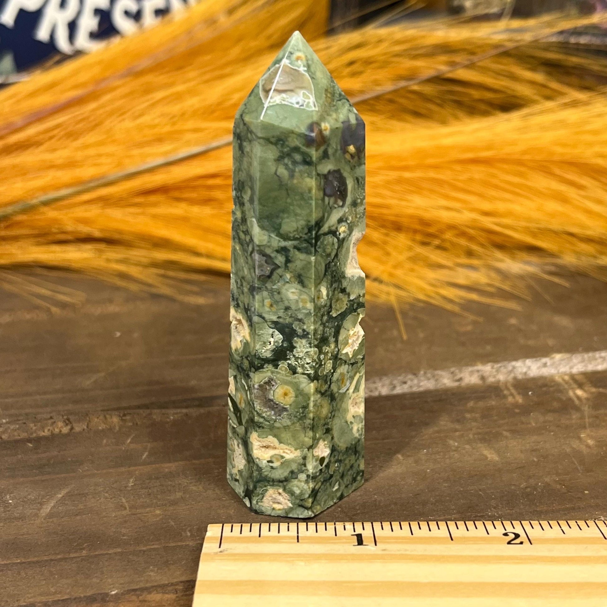 Rainforest Rhyolite Tower | Rainforest Jasper - IMPERFECT TIP