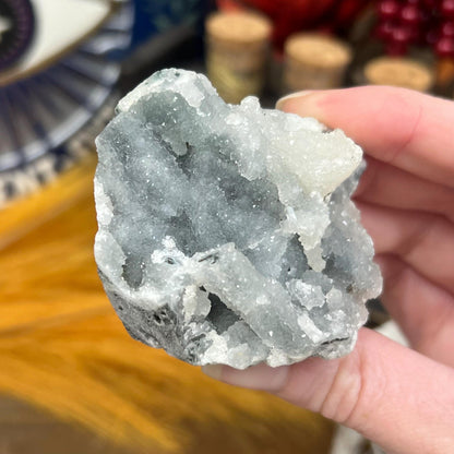 Druzy Chalcedony Specimen with Apophyllite