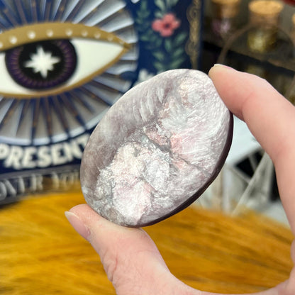 Flashy Purple Mica Palm Stone | Lepidolite Palm