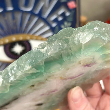 Large Green Fluorite Slab - WOBBLE, PLEASE READ