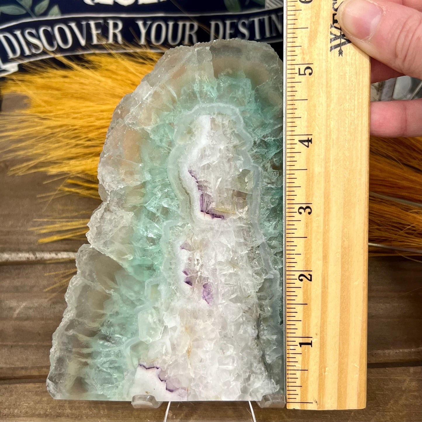 Large Green Fluorite Slab - WOBBLE, PLEASE READ