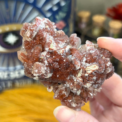 High Quality Red Hematoid Quartz Cluster | Red Hematite Quartz | Small Fire Quartz Cluster