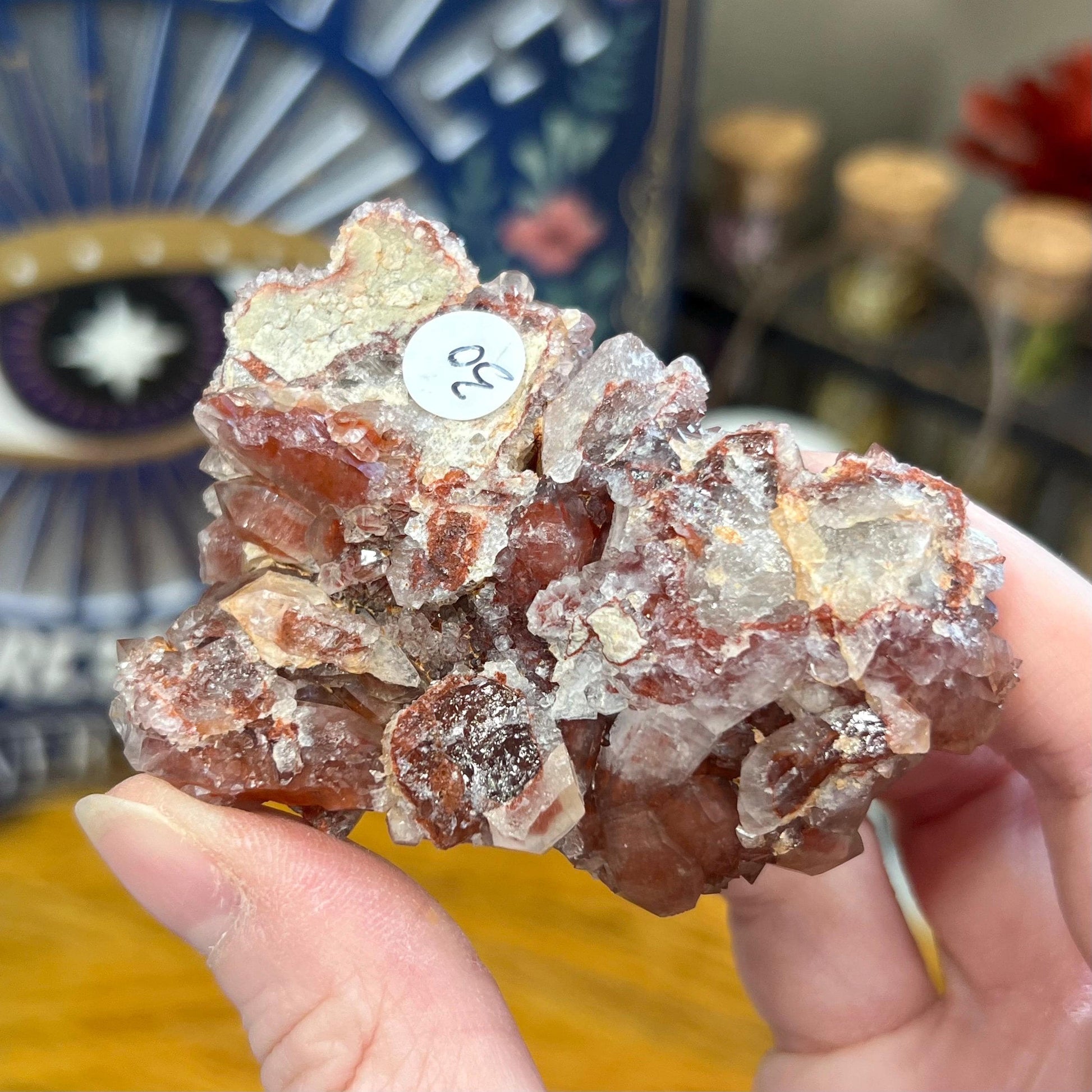 High Quality Red Hematoid Quartz Cluster | Red Hematite Quartz | Small Fire Quartz Cluster