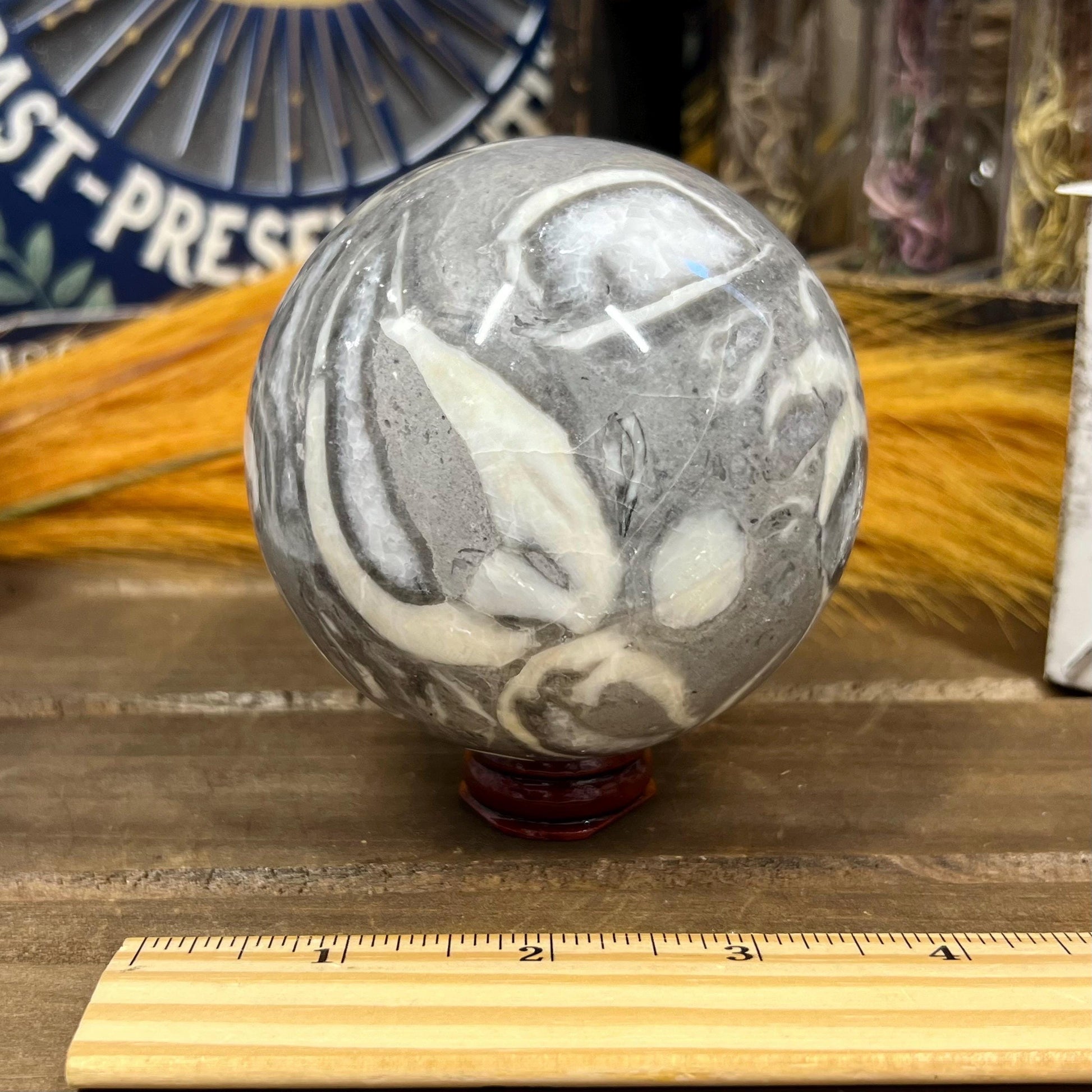 Large Shell Jasper Sphere | Thousand Eye Jasper