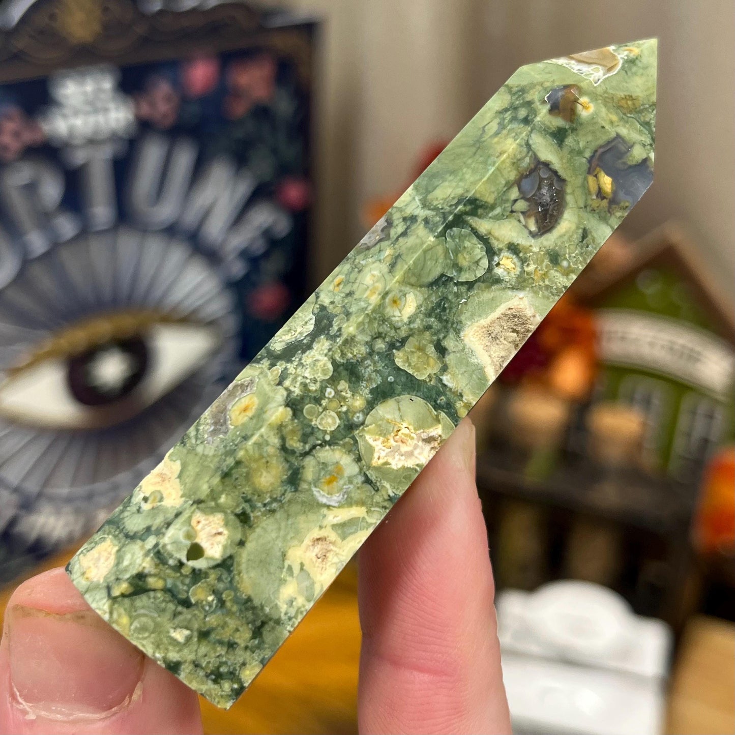 Rainforest Rhyolite Tower | Rainforest Jasper - IMPERFECT TIP