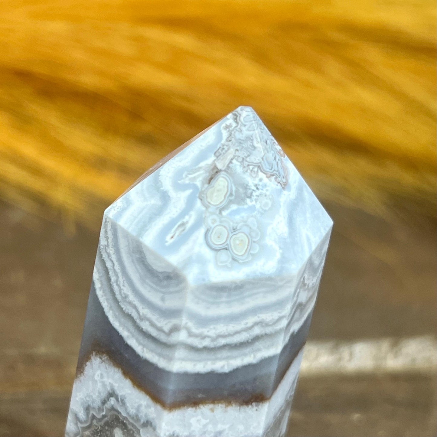 Small Mexican Lace Agate Tower - IMPERFECT TIP