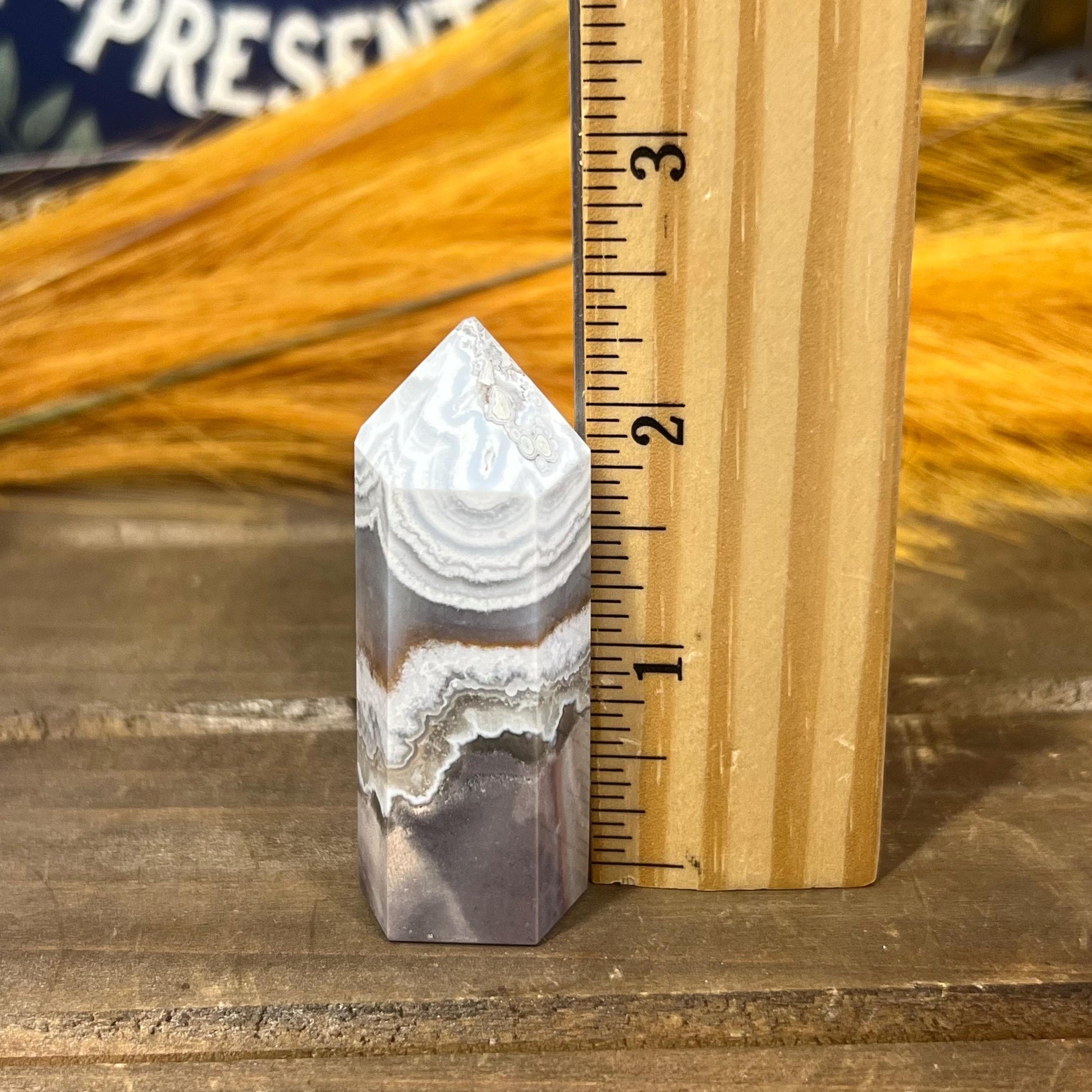 Small Mexican Lace Agate Tower - IMPERFECT TIP