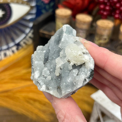 Druzy Chalcedony Specimen with Apophyllite