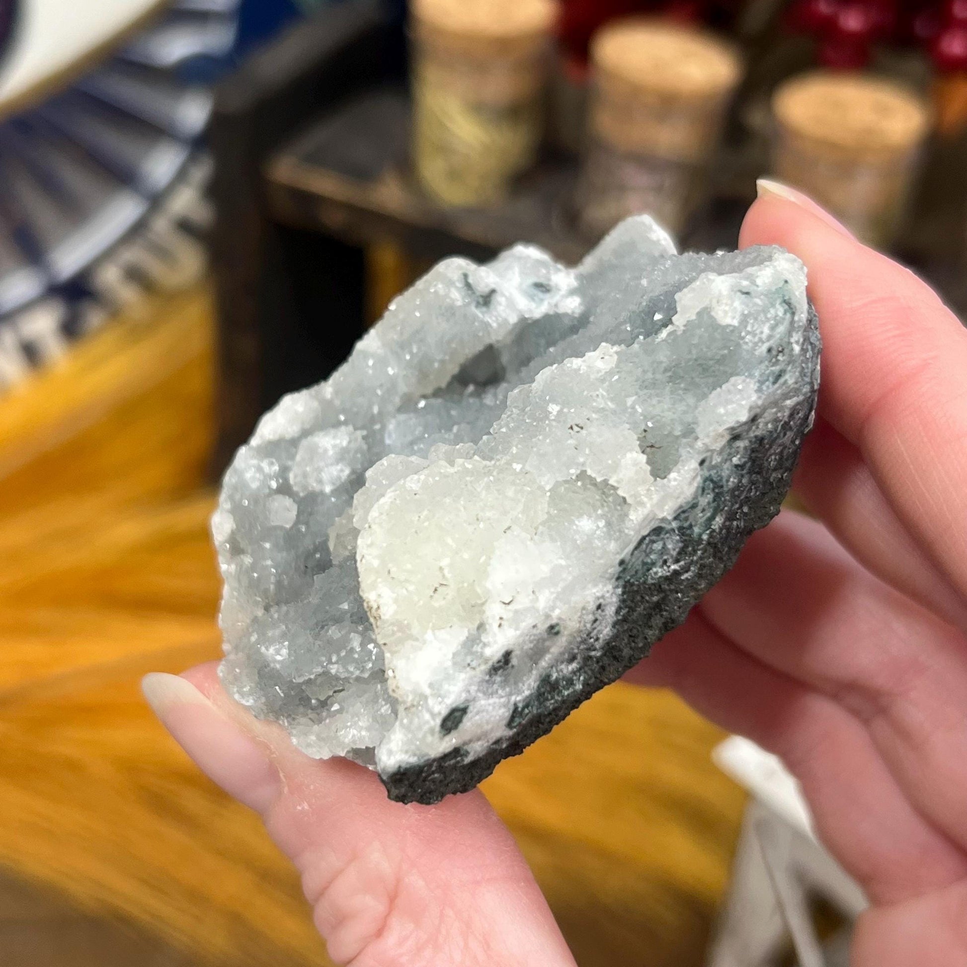 Druzy Chalcedony Specimen with Apophyllite