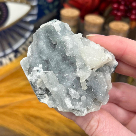 Druzy Chalcedony Specimen with Apophyllite