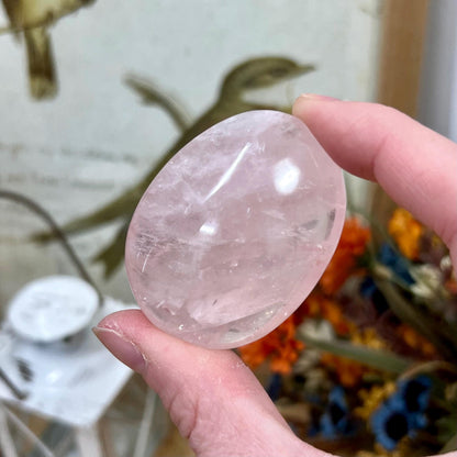 Small Gemmy Rose Quartz Palm | High Quality Rose Quartz