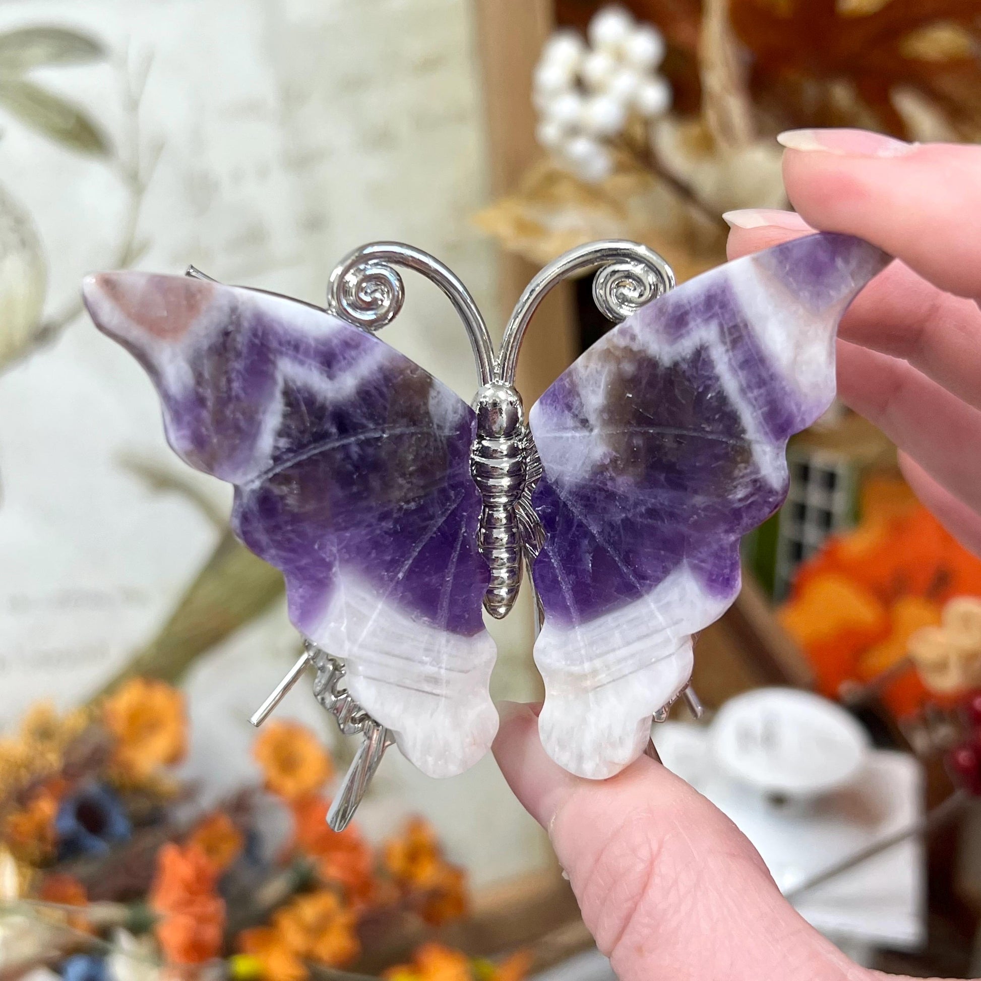 Dream Amethyst Butterfly | Chevron Amethyst | Crystal Butterfly