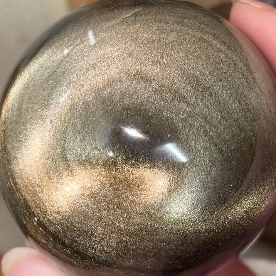 Amazing Gold Sheen Obsidian Sphere | Golden Sheen Obsidian