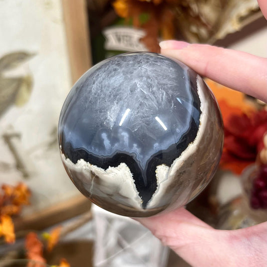 Volcano Agate Sphere | UV Reactive Agate | Volcanic Agate