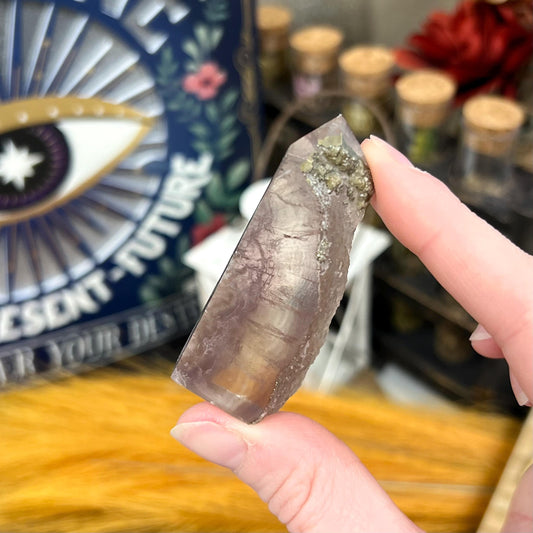 Small Fluorite with Pyrite Tower | Clear Fluorite | Banded Fluorite | Pyrite Fluorite