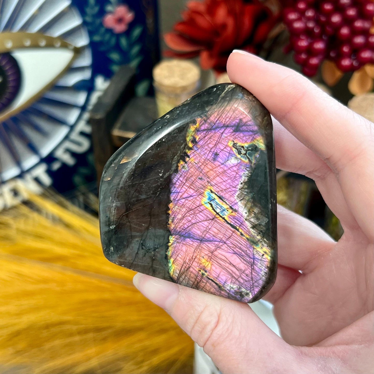 High Quality Small Pink Labradorite Freeform | Sunset Labradorite | Purple Lab Freeform