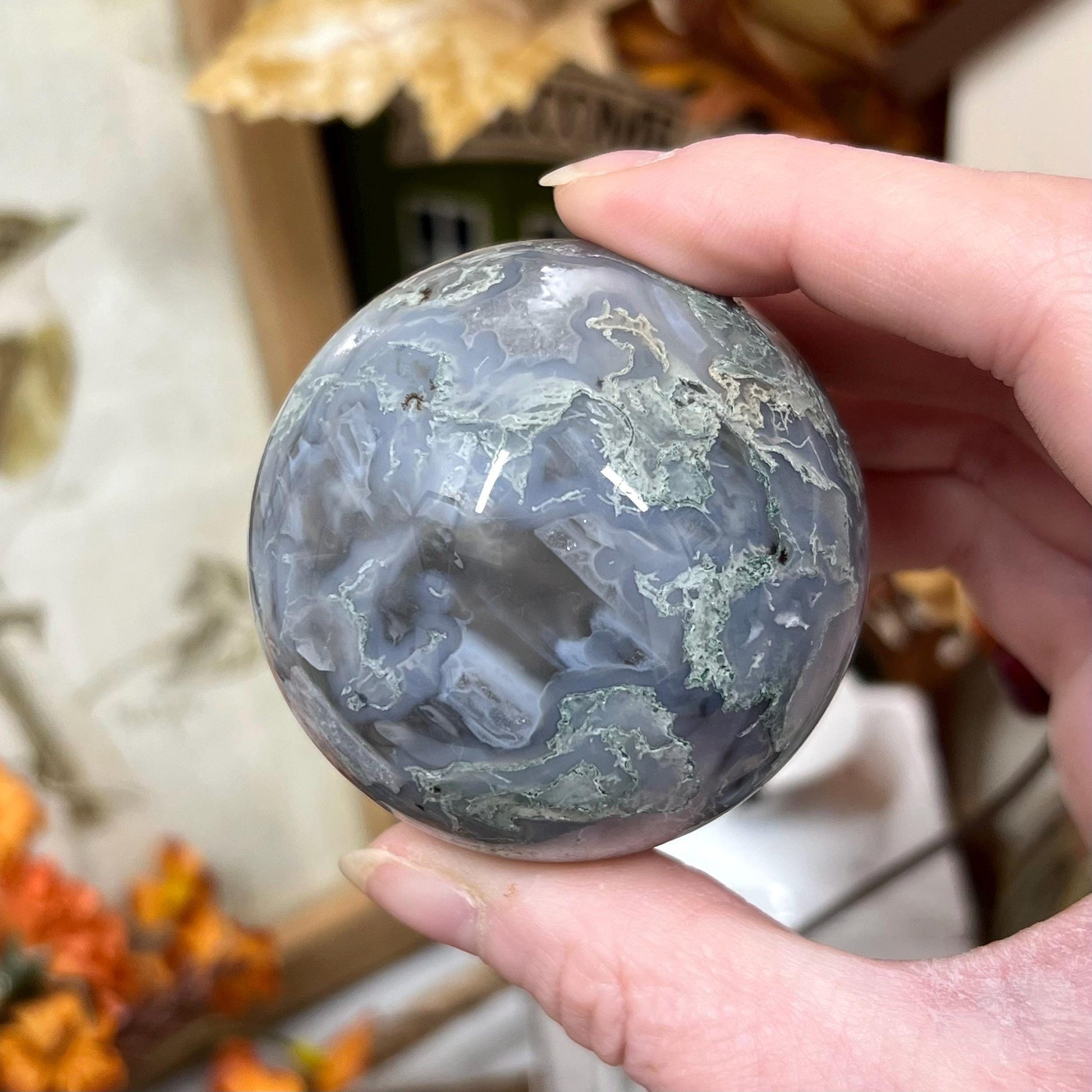 Amazing Moss Agate Sphere | High Quality Moss Agate