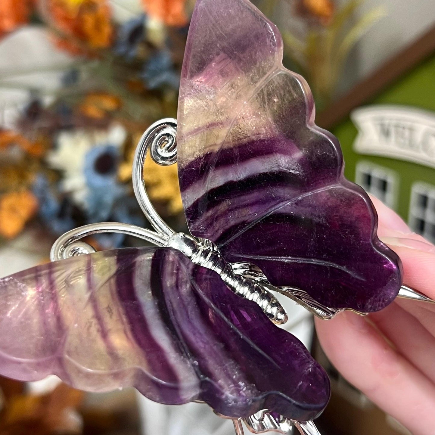 Purple Fluorite Butterfly | Crystal Butterfly