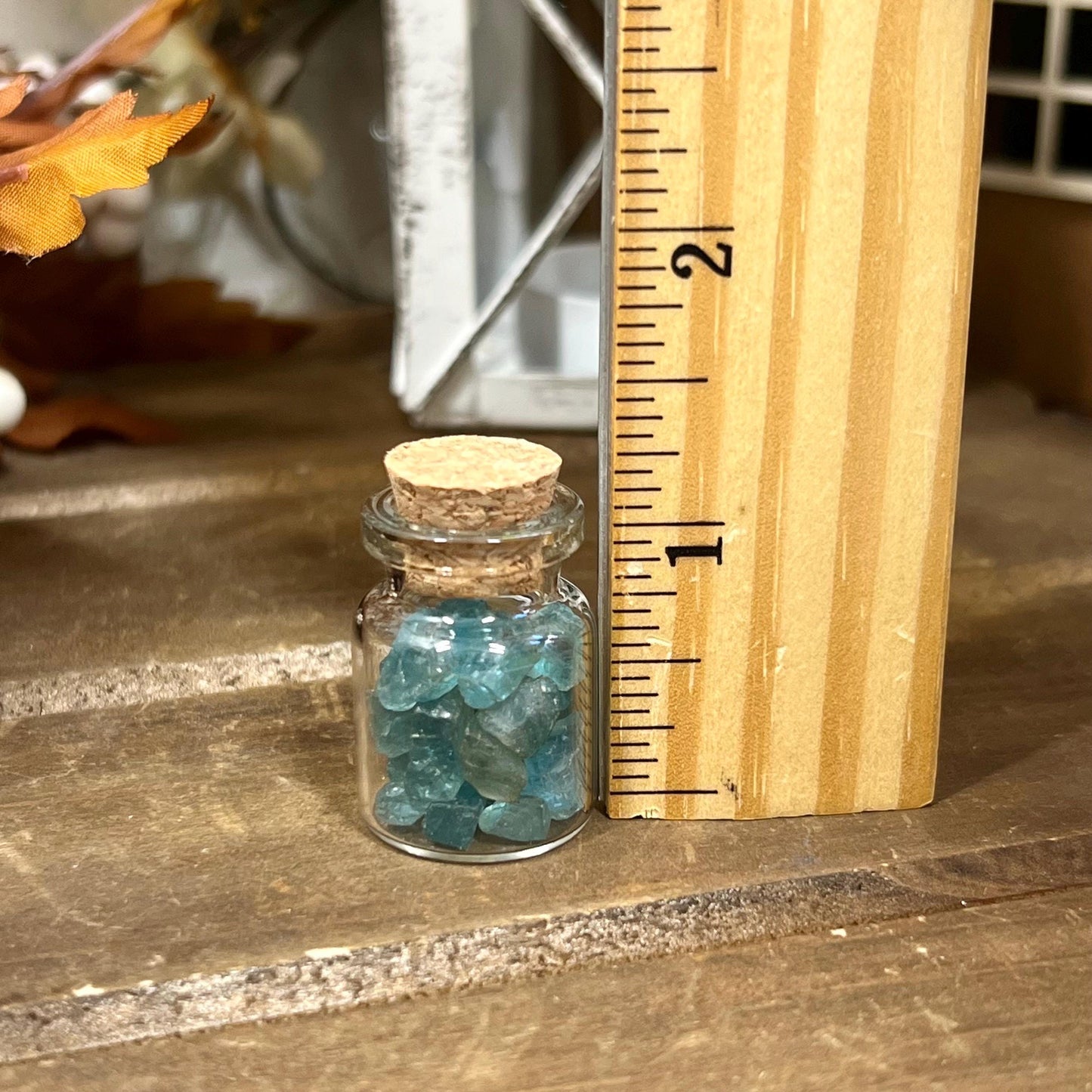 Rare Electric Blue Apatite Chips in Small Jar