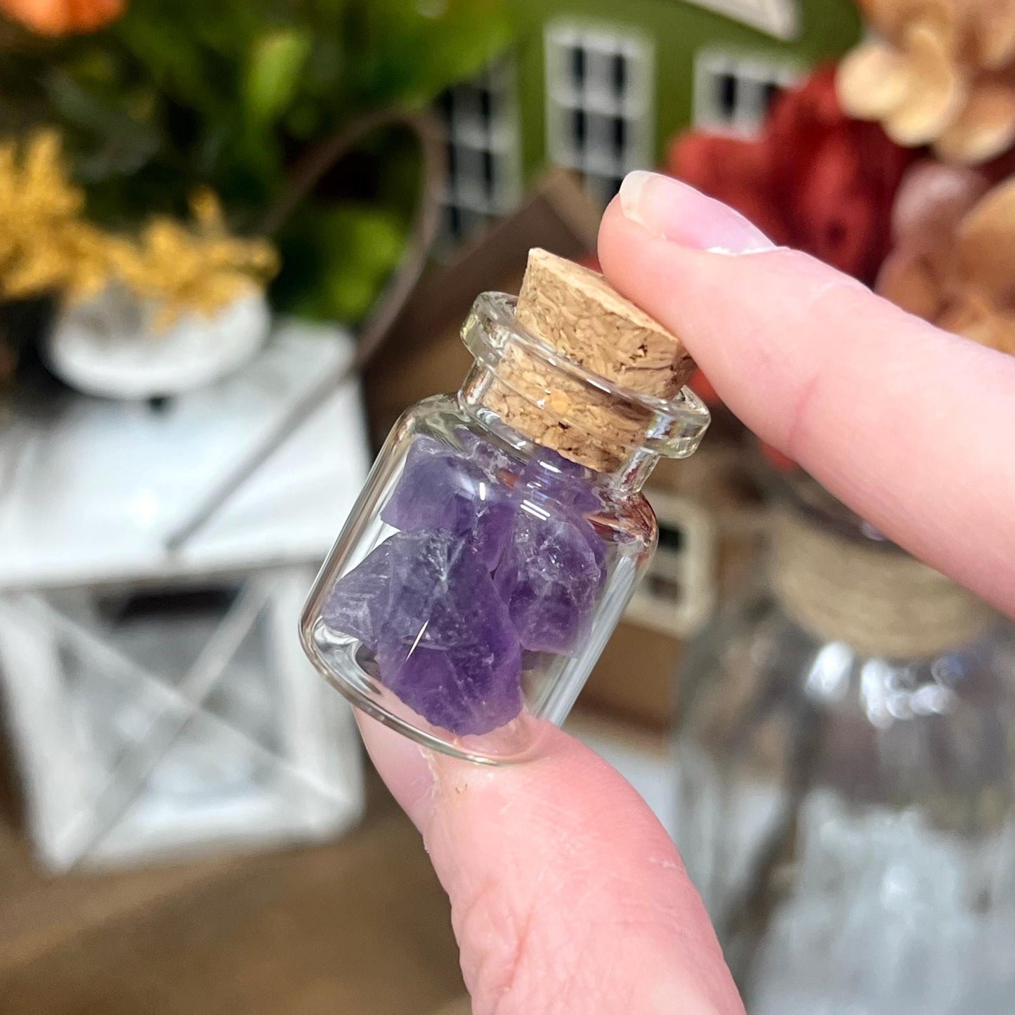 Raw Dark Purple Amethyst Chips in Small Jar