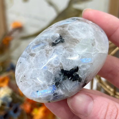 Rainbow Moonstone Palm Stone | Flashy Moonstone