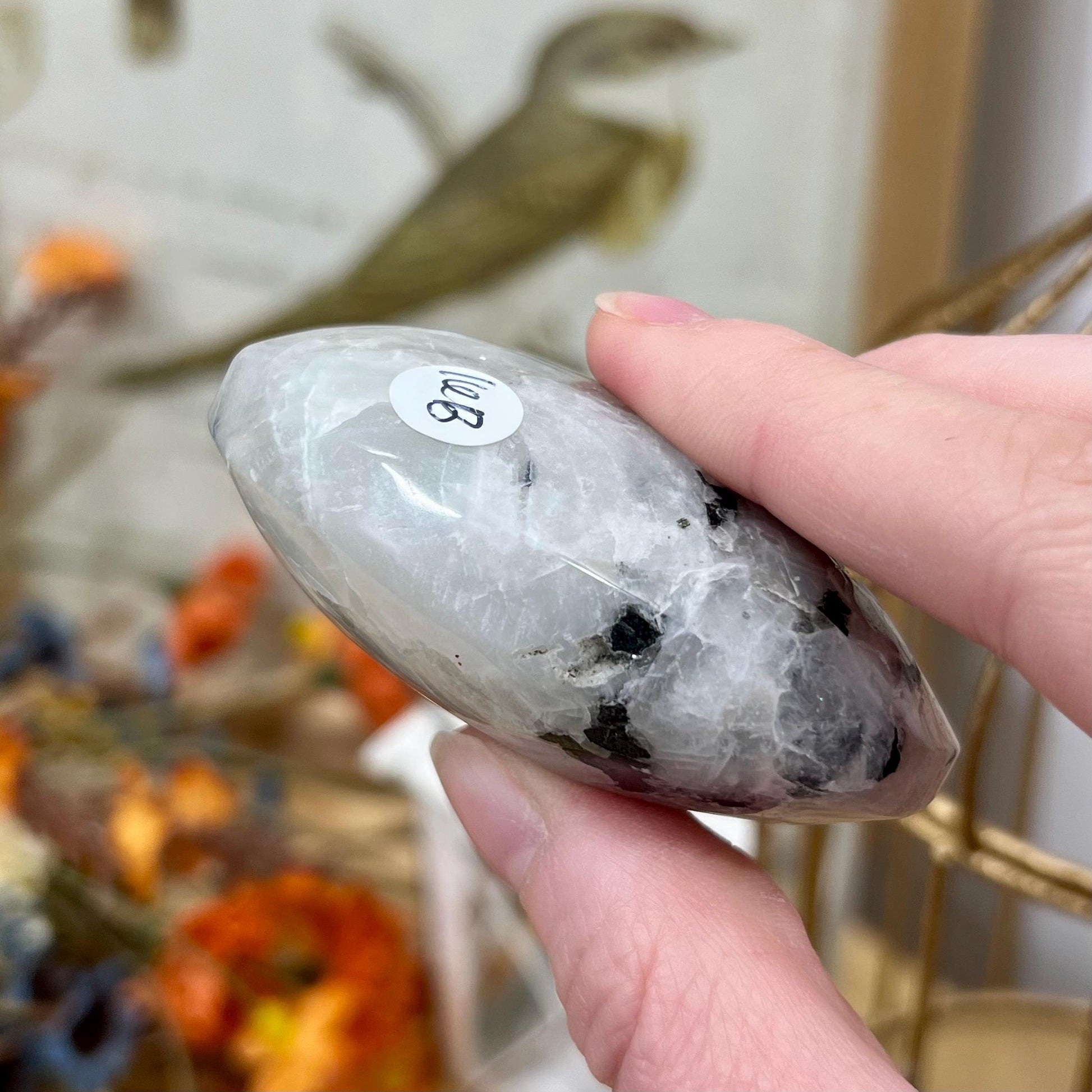 Rainbow Moonstone Palm Stone | Flashy Moonstone