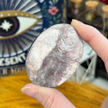 Flashy Purple Mica Palm Stone | Lepidolite Palm