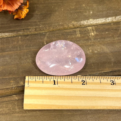 Gemmy Rose Quartz Palm | High Quality Rose Quartz | Small Rose Quartz Palm Stone